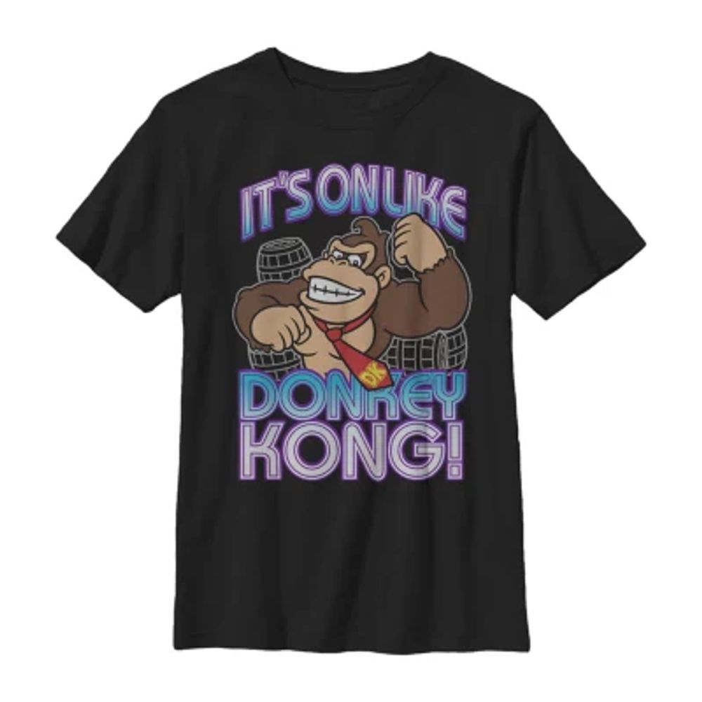 Little & Big Boys Crew Neck Short Sleeve Donkey Kong Super Mario Graphic T-Shirt