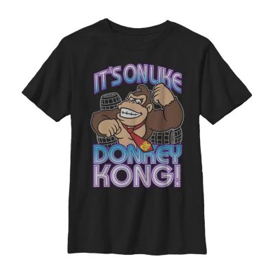 Little & Big Boys Crew Neck Short Sleeve Donkey Kong Super Mario Graphic T-Shirt