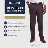 Haggar® Iron Free Premium Khaki Mens Classic Fit Pleated Pant