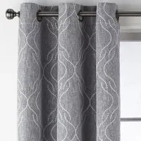 Regal Home Sterling Grommet Top Energy Saving Embroidered Blackout Curtain Panels