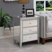 Gold Coast Large 3 Drawer Mirrored End Table