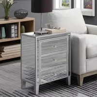 Gold Coast Large 3 Drawer Mirrored End Table