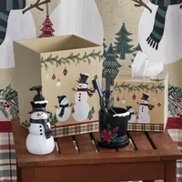 Saturday Knight Rustic Plaid Snowman Tissue Box Cover