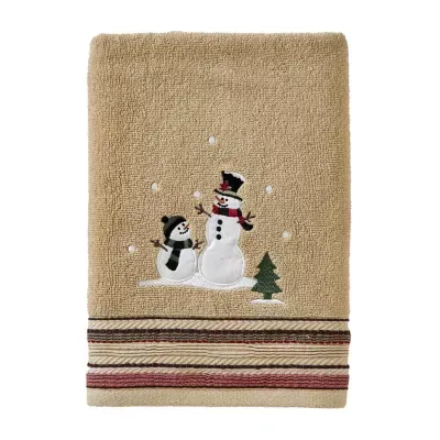 Saturday Knight Rustic Plaid Snowman Bath Towel