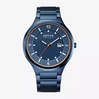 Bering Mens Blue Stainless Steel Bracelet Watch 14442-797