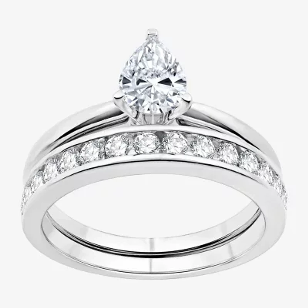 I Said Yes (H-I / I1) Womens 1 CT. T.W. Lab Grown White Diamond Sterling Silver Pear Bridal Set