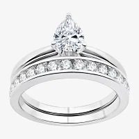 I Said Yes (H-I / I1) Womens 1 CT. T.W. Lab Grown White Diamond Sterling Silver Pear Bridal Set