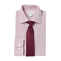 Collection By Michael Strahan Big Boys Spread Collar Long Sleeve Shirt + Tie Set