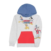 Disney Collection Disney 100 Little & Big Boys Crew Neck Long Sleeve Mickey and Friends Mickey Mouse Fleece Sweatshirt