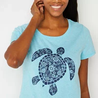 St. John's Bay Womens Tall Crew Neck Short Sleeve T-Shirt