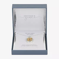 Gratitude & Grace Believe Crystal 14K Gold Over Brass Pure Silver Over Brass 16 Inch Cable Wing Pendant Necklace