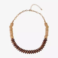 Mixit Gold Tone Inch Link Beaded Necklace