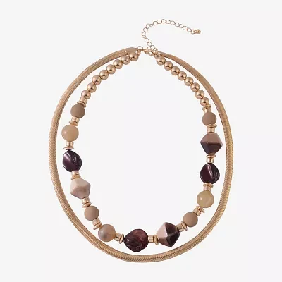 Mixit Gold Tone Inch Link Strand Necklace