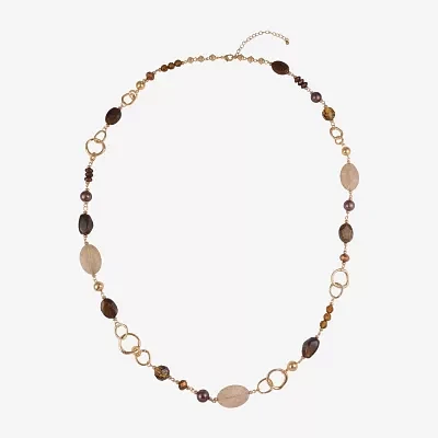 Mixit Gold Tone Womens Gold Tone 40 Inch Beaded Necklace