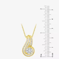 3/4 CT.T.W. Natural Diamond 10K Gold Swirl Pendant Necklace