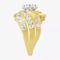 Diamond Blossom (H-I / I1) Womens 2 CT. T.W. Lab Grown White 10K Gold Side Stone Cocktail Ring