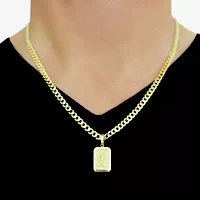 Mens 10K Gold Rectangular Pendant