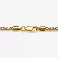 14K Gold 7.25 Inch Hollow Byzantine Chain Bracelet