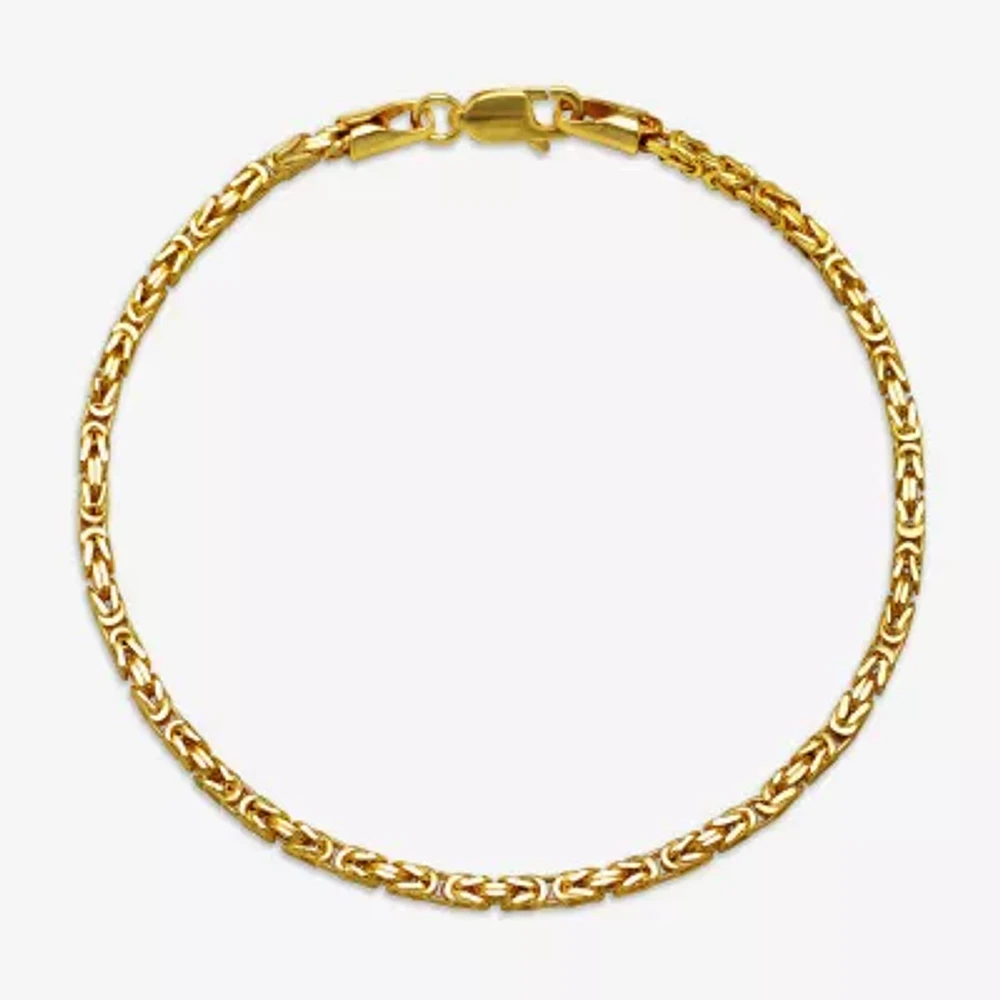 14K Gold 7.25 Inch Hollow Byzantine Chain Bracelet