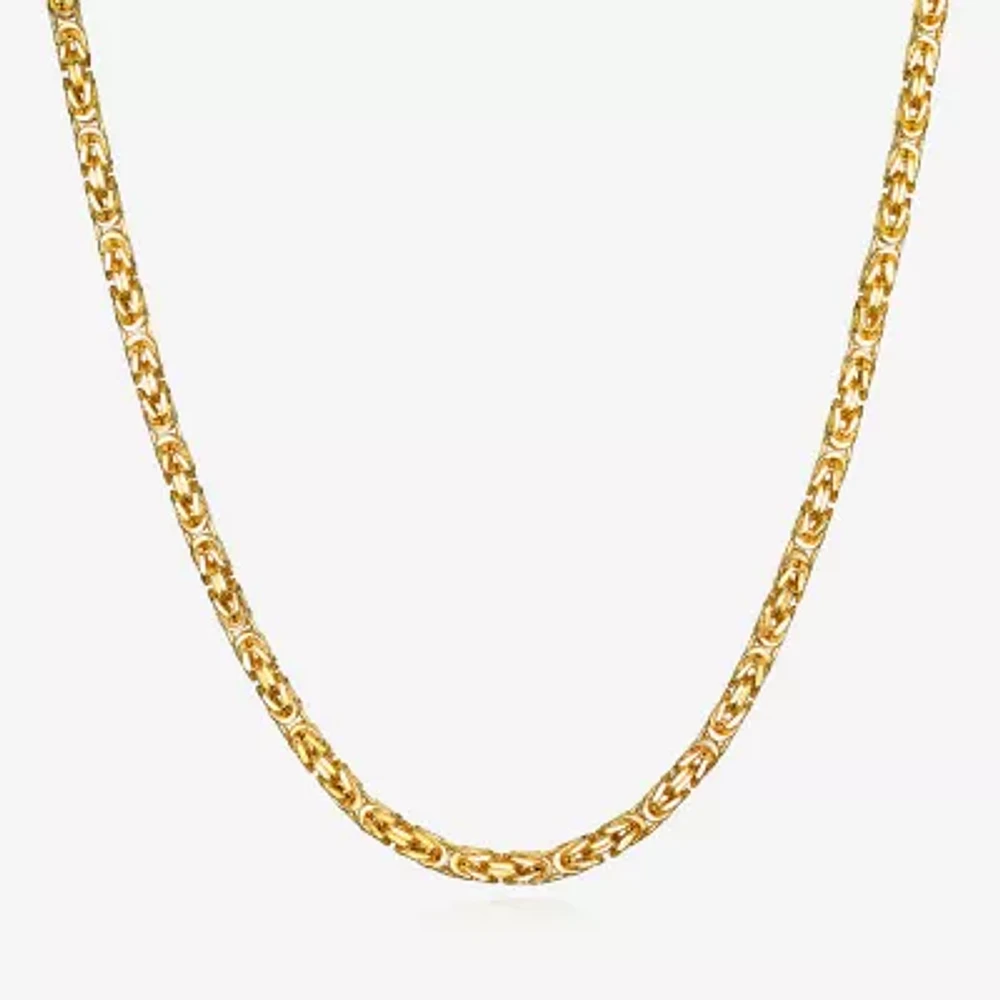 14K Gold 22 Inch Hollow Byzantine Chain Necklace