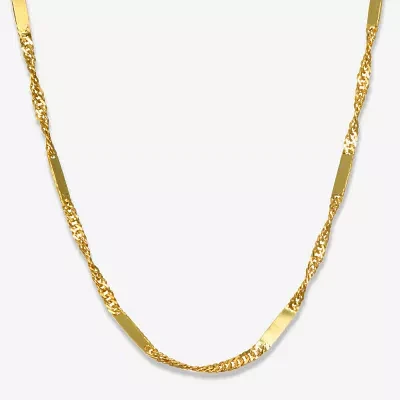 14K Gold 18 Inch Solid Singapore Chain Necklace