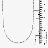 14K White Gold 18 - 24 Inch Solid Singapore Chain Necklace