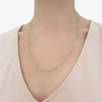 14K White Gold 18 - 24 Inch Solid Singapore Chain Necklace