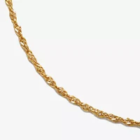 14K Gold 16 - 18 Inch Solid Singapore Chain Necklace