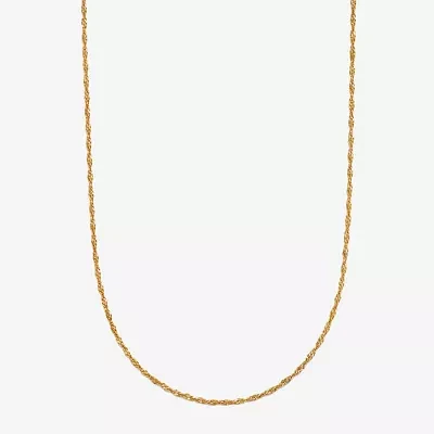 14K Gold 16 - 18 Inch Solid Singapore Chain Necklace