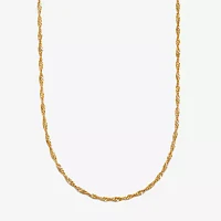 14K Gold 16 - 22 Inch Solid Singapore Chain Necklace