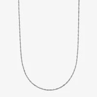 14K White Gold 20 Inch Solid Singapore Chain Necklace