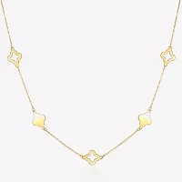 Womens 14K Gold Clover Pendant Necklace