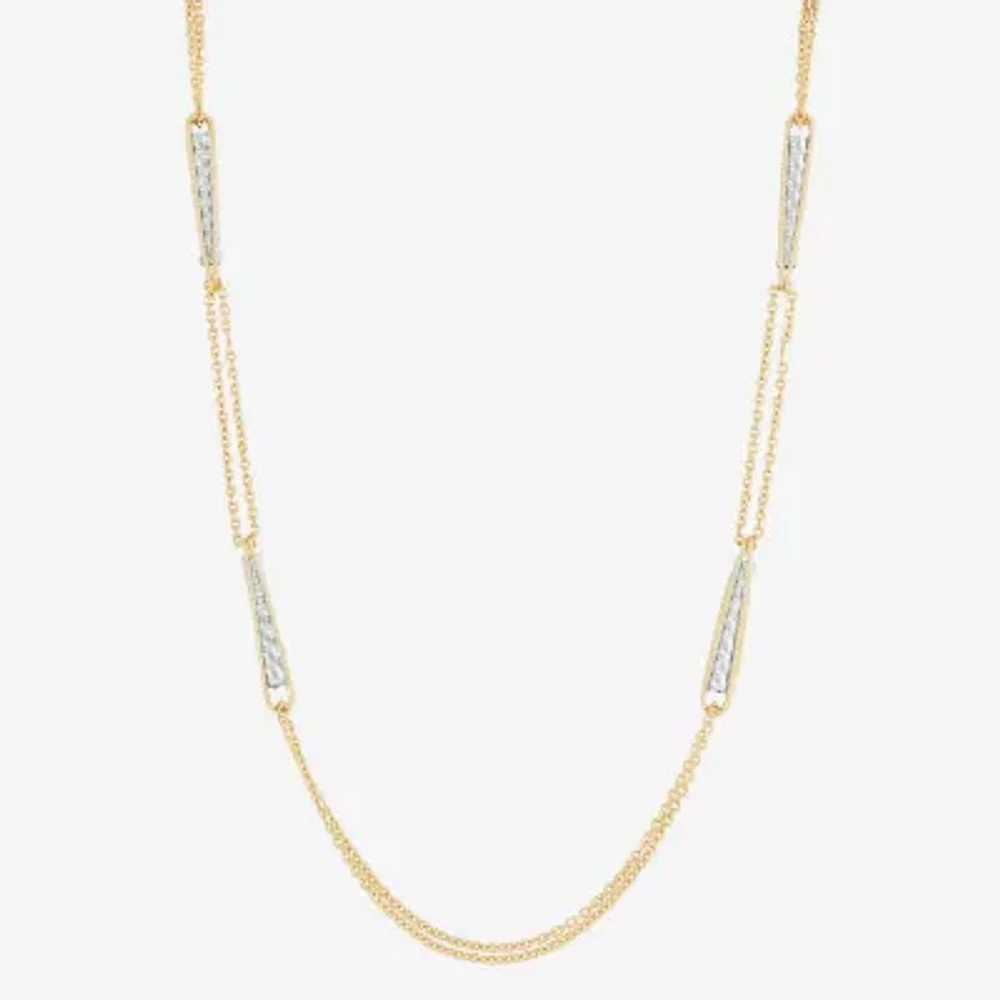 Mia Oro Womens 14K Two Tone Gold 18 Inch Link Necklace