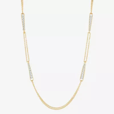Mia Oro Womens 14K Two Tone Gold 18 Inch Link Necklace