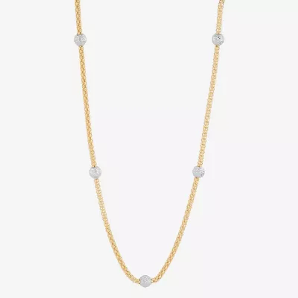 Mia Oro Womens 14K Two Tone Gold 18 Inch Link Necklace