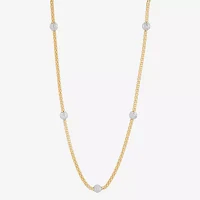 Mia Oro Womens 14K Two Tone Gold 18 Inch Link Necklace
