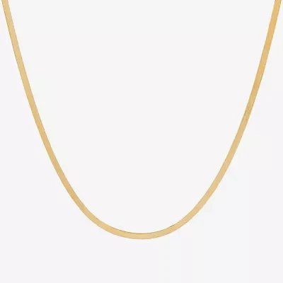 Mia Oro 14K Gold 18 Inch Solid Herringbone Chain Necklace