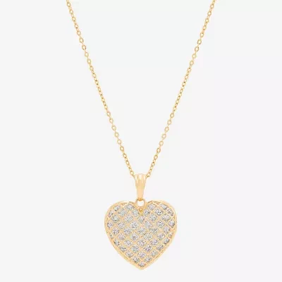 Mia Oro Womens 14K Gold Heart Pendant Necklace