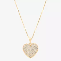 Mia Oro Womens 14K Gold Heart Pendant Necklace