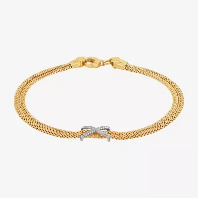 Mia Oro 14K Two Tone Gold 7.5 Inch Hollow Popcorn Link Bracelet