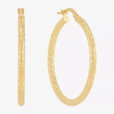 Mia Oro 14K Gold 36mm Round Hoop Earrings