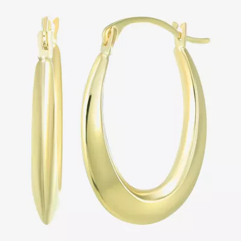 10K Gold 20mm Oval Hoop Earrings