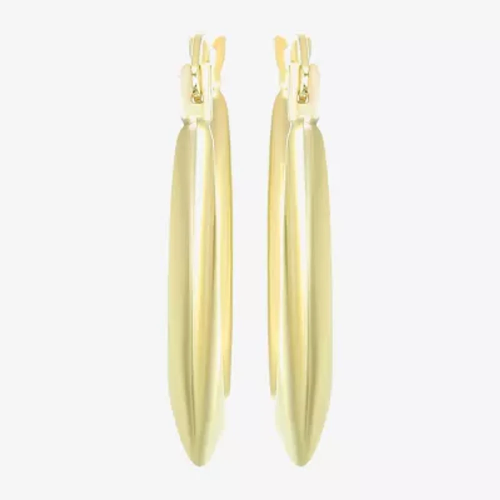 10K Gold 20mm Oval Hoop Earrings