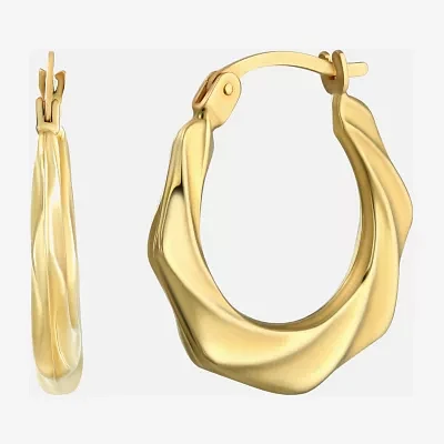 14K Gold 20mm Round Hoop Earrings