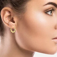 14K Gold 20mm Round Hoop Earrings