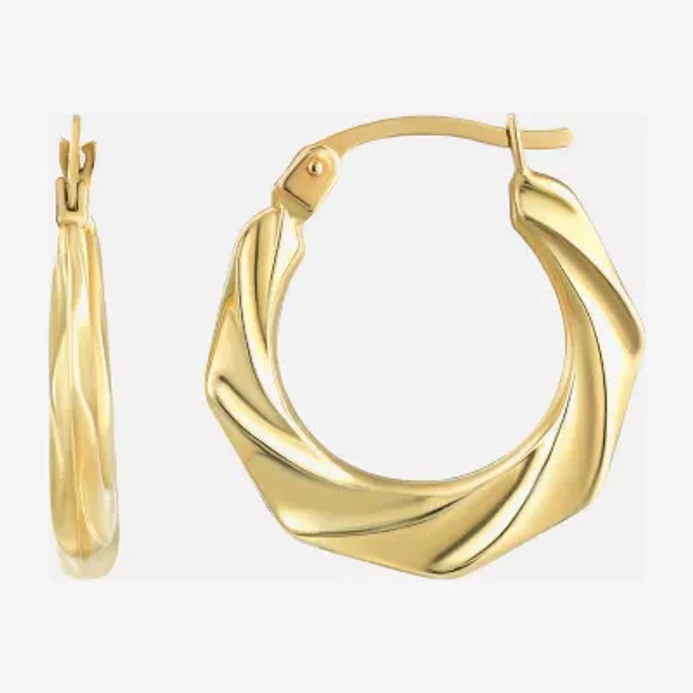 14K Gold 20mm Round Hoop Earrings