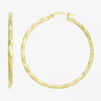 24K Gold Over Silver 40.8mm Round Hoop Earrings