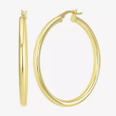 24K Gold Over Silver 40mm Round Hoop Earrings