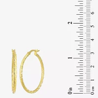 24K Gold Over Silver 30.5mm Round Hoop Earrings