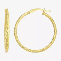 24K Gold Over Silver 30.5mm Round Hoop Earrings